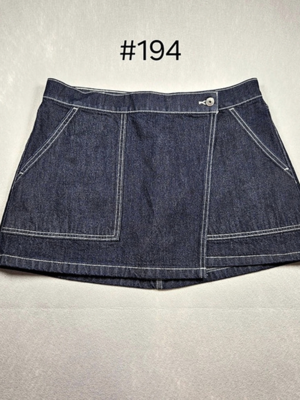 Abercrombie & Fitch Mid Rise Denim Wrap Mini Skirt - Dark Wash, Size 30